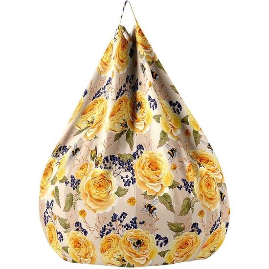 Housse De Pouf Poire Sans Remplissage - Taille M 80x90cm, Coton/lin, Décoration Et Rangement