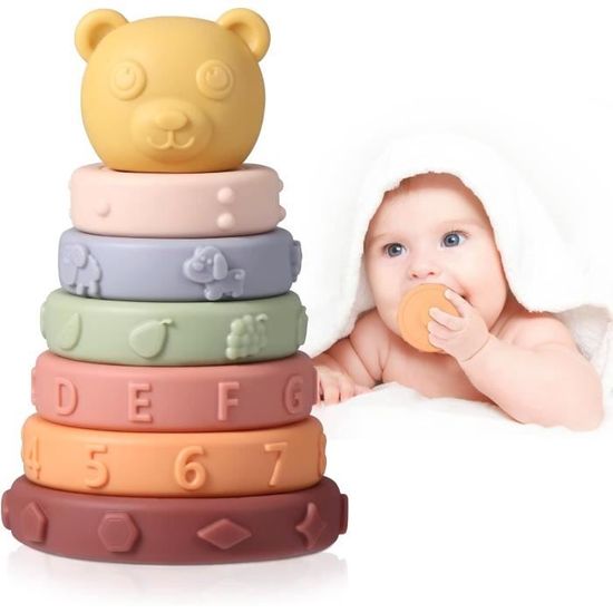Jouet De Dentition Et Hochet Sensoriel Pour Bébé 3-12 Mois - Silicone Alimentaire, Montessori, 3 En 1 - 8