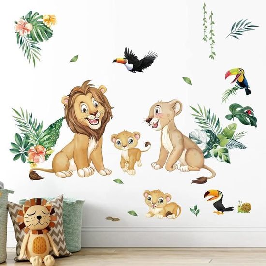 Stickers Muraux Animaux Pour Chambre D'enfant - Déco Adhésive Amovible Et Colorée - ANHUIB - 3