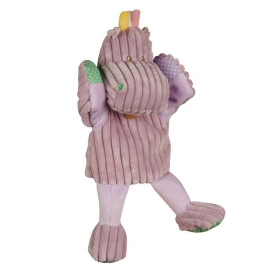 Doudou Hippo marionnette Hippopotame Violet parme Les Doubambins 30 cm Bébé fille - BABYNAT