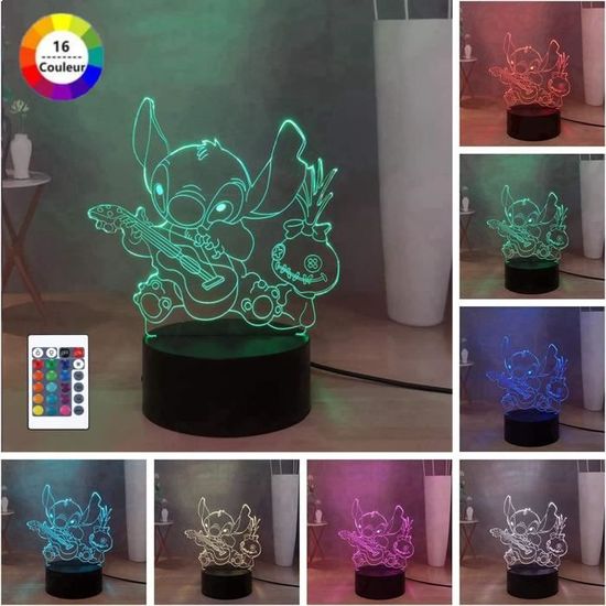 BTEVX Lampe Illusion 3D LED Veilleuse Disney Princesse Congelée Anna Elsa Olfa Figure Filles Pour Chambre Décoration Lampe De Table Cadeaux D' Anniversaire