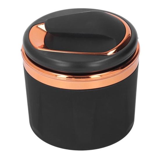 Cendrier De Voiture Premium / Lumière LED / Doublure Intérieure En Métal / Ouverture En Un Clic / Design Ignifuge / 7x6x6.5cm / Résistant à La Chaleur ABS+métal / Accessoire Intérieur Auto
