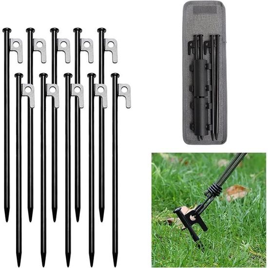 Tente De Peche Lot De 12 Pcs Piquets De Tente, 18 Cm, Sardines De Fixation Sol En Alliage Aluminium Extremement Stables Pour Camping Et Exterieur Pique Nique 96892253 Sardine De Fixation
