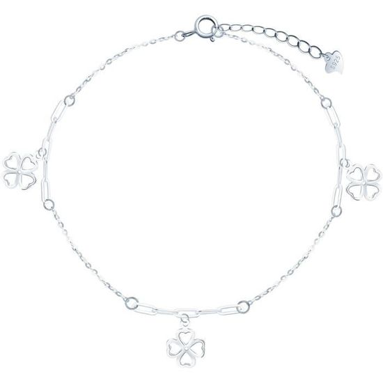Pendentif Trèfle à Quatre Feuilles NKlaus Argent 925 - Amulette Chance 12x12 Mm