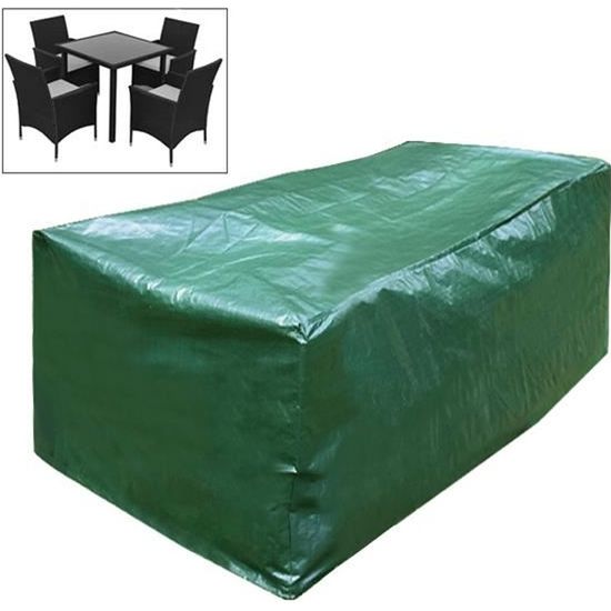 Housse De Protection PVC Pour 4 Chaises De Jardin Empilées - 100% étanche, Vert - Dimensions 92x68x68 Cm