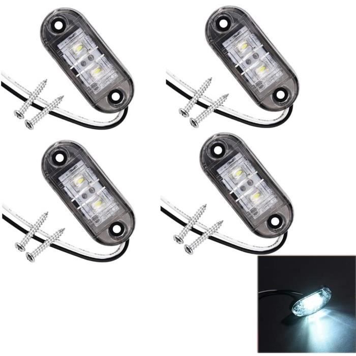 2 Feux De Position Latéraux LED 24V Pour Camion/voiture - 4 LEDs Par Feu - Indicateur Latéral Pour Poids Lourds - 13