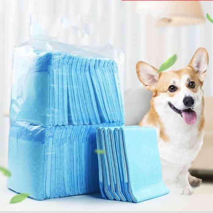 100pcs 60x45cm tapis educateurs pour les chiens chats super-absorbance apprentissage de proprete formation tapis alèse toilettes