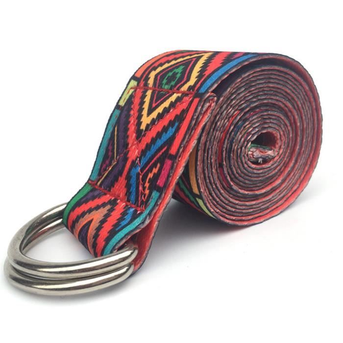 183CM anneau réglable yoga stretch sangle de remise en forme ceinture rouge