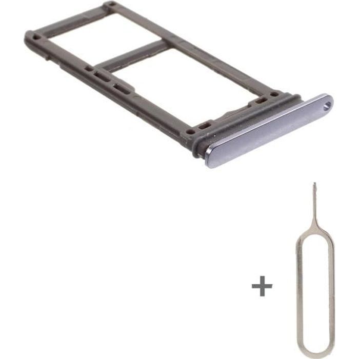 Tiroir Carte puce Simple SIM et carte mémoire Micro SD couleur GRIS pour Samsung Galaxy S8 G950 et S8 Plus G955 + Ejecteur
