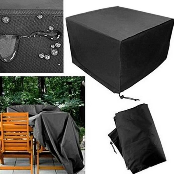 120*120*74cm Housse de protection noir pour meubles de jardin Bâche de couvercle Ma29848