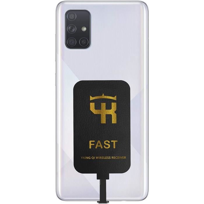 Yking Qi Récepteur Type C pour Samsung Galaxy A Series A51 A50 A71 A70 A60 A40 A30 - Huawei P40 P30 P20 - Qi Adaptateur Qi USB C pou