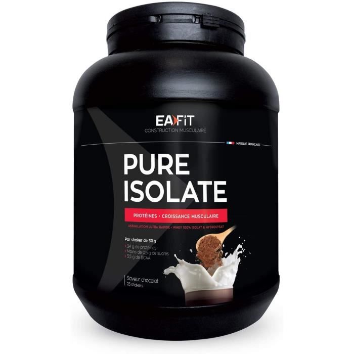Vitamines, minéraux et compléments EAFIT Pure Isolate - 750g - 81% de Protéines - Faible en sucres et matières grasses - 770435