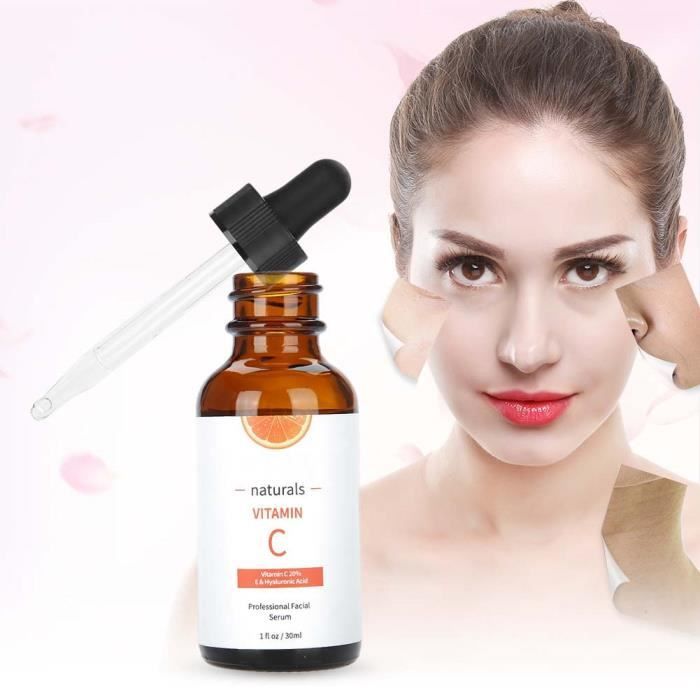 Vitamine C Face Rétinol Serum Visage - acide hyaluronique pour cicatrices Pigmentation Cernes Taches Rides Anti-vieillissement (30