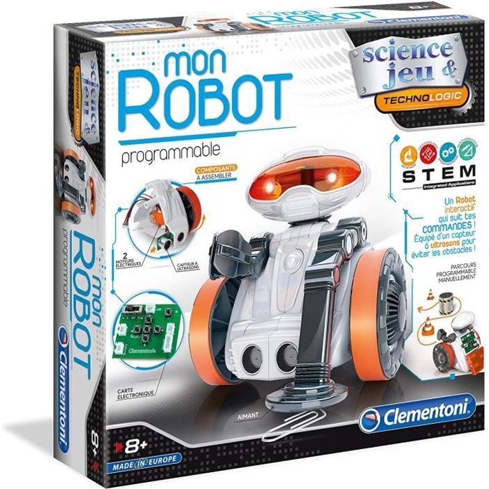 VEHICULE A CONSTRUIRE ENGIN TERRESTRE A CONSTRUIREClementoni-Clementoni-52276-Science & Jeu-Mon Robot avec capteurs- 5227660
