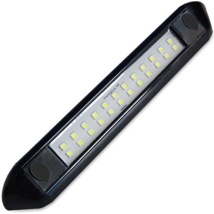 Éclairage à Auvents 12 Volts, Lampe à LED pour Caravane Camper, Coque Noire, éclairage Blanc Froid