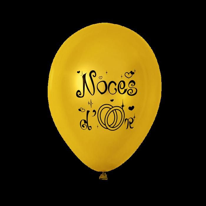 Sachet De 10 Ballons Or ''Noces D'Or''