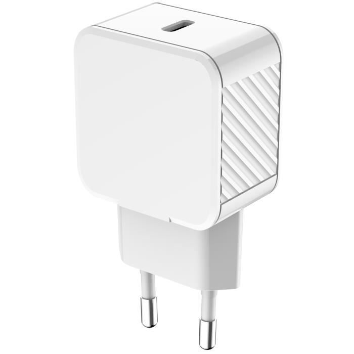 Chargeur maison 25W Power Delivery Blanc - 100% Plastique recyclé Bigben