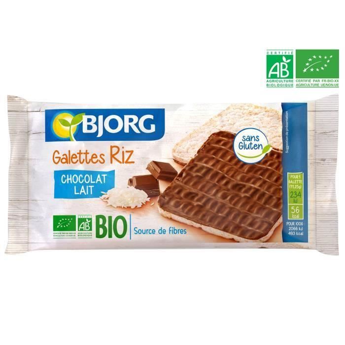 BJORG Fines Galettes de Riz Chocolat Lait Bio 90g