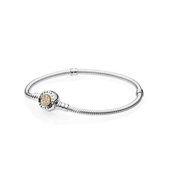 Bracelet pandora 925 En Argent Sterling Moments Serpent Chaîne Bracelet Ajustement Original Charmes Bijoux À Brico 19 cm M012
