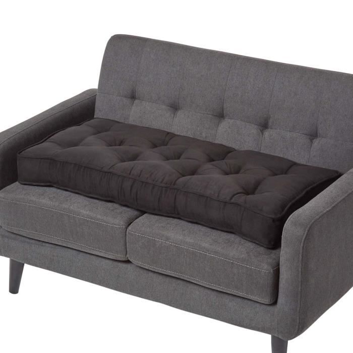 Coussin rehausseur pour canapé en suédine, Noir