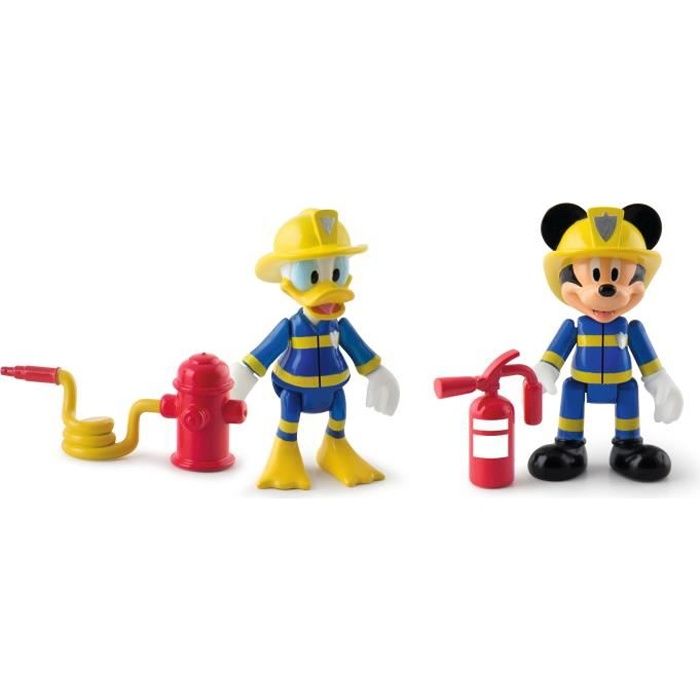 MICKEY Pack De 2 Figurines Mickey & Donald Pompiers