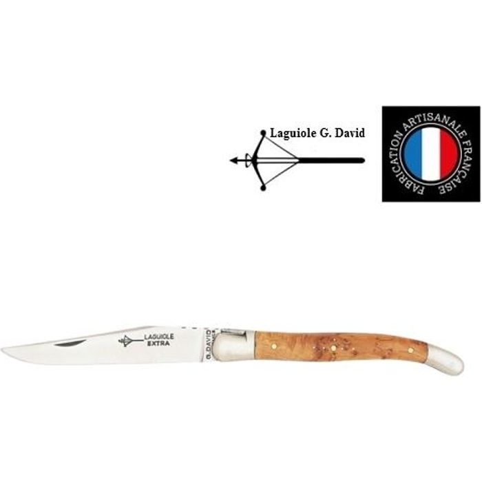 Couteau Laguiole G David Manche 12cm Genevrier