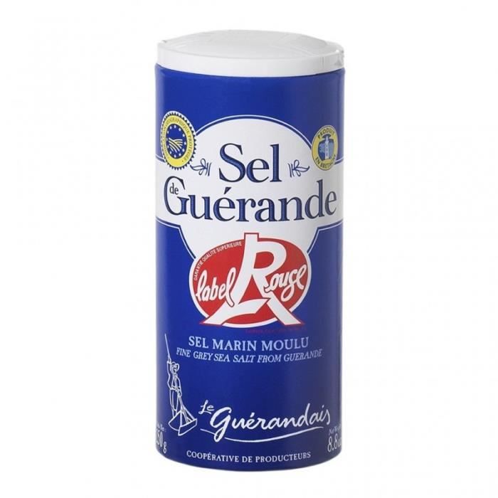 Le Guérandais Sel Marin Moulu Label Rouge 250g (lot de 3)