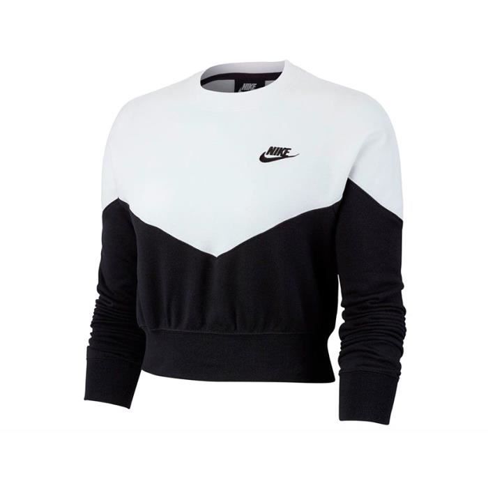 HAUT FLEECE SPORTSWEAR NOIR/BLANC FEMME 2020