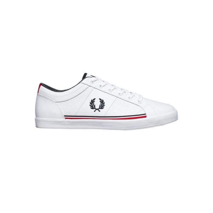 Basket - Fred Perry - Chaussures Homme Fred Perry Cuir Baseline Perf Blanc B7114 200