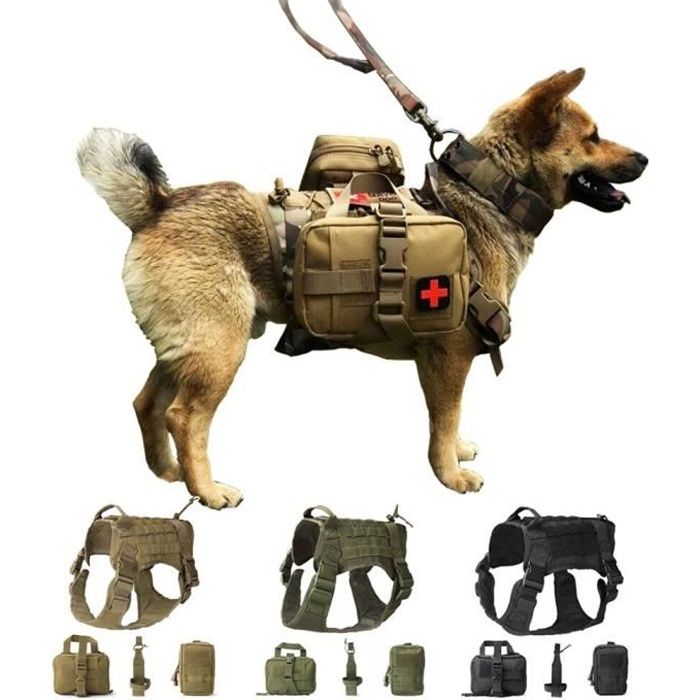 Harnais militaire pour Chien, gilet tactique Szelki Dla Psa, accessoires, carlin Pitbull