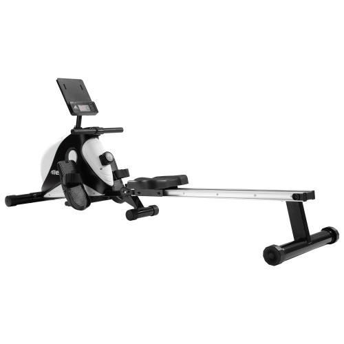 【Expédié d'Allemagne】Rameur magnétique - Rameur Pliable Silencieux - Affichage LCD - Poids Max de l'utilisateur 130 kg Noir et blanc