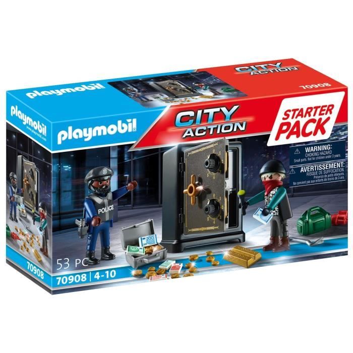 PLAYMOBIL - 70908 - Starter Pack Policier cambrioleur de coffre-fort