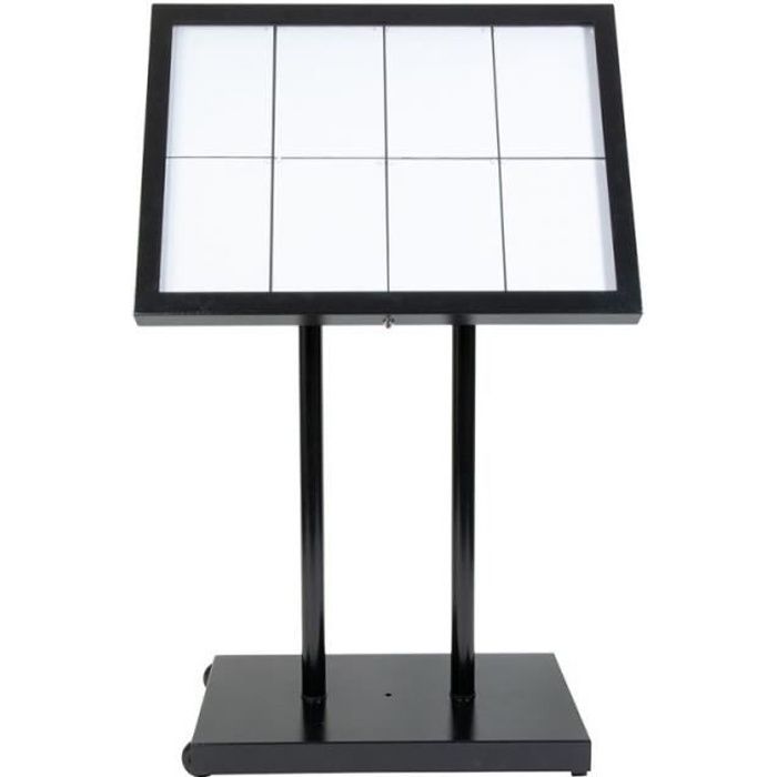 Porte menu 8 x A4 Black Star XXL (éclairage LED) - Présentation menu hôtel restaurant extérieur - MCS-8A4-BL-SET 45 cm (base)
