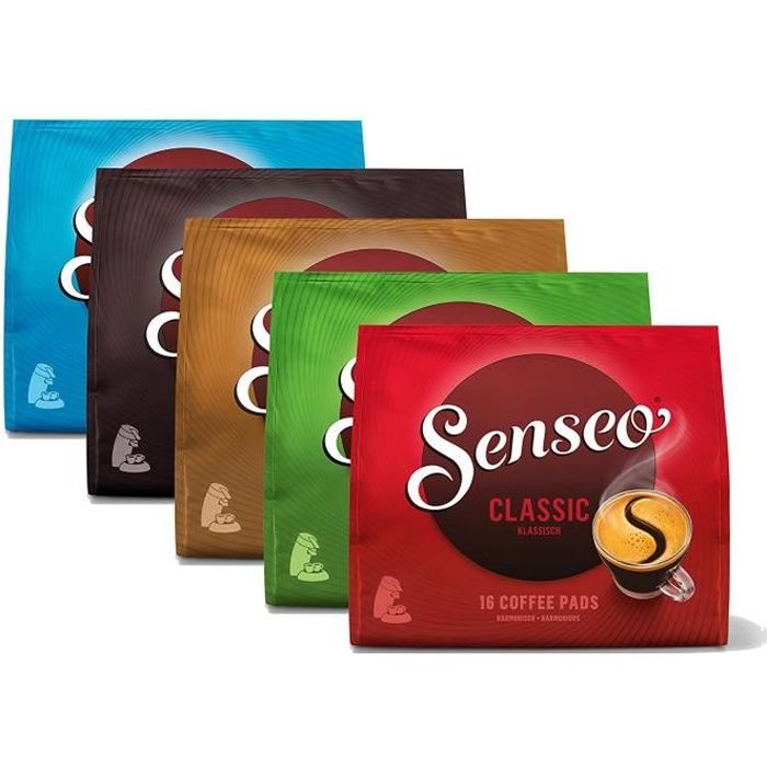 Senseo Dosettes à Café Set Classique, Nouveau Design, 5 Sortes Différentes, 5 x 16 Dosettes: Epicerie