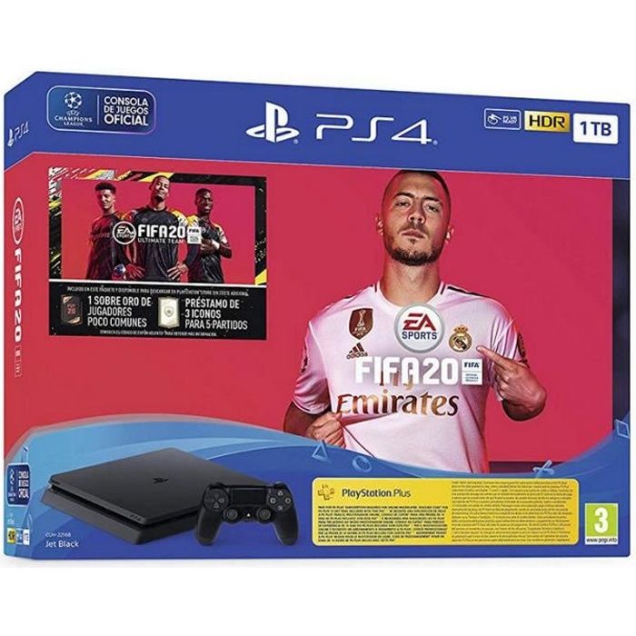 Sony PlayStation 4 Slim 1To + FIFA 20 Ultimate Team + PS Plus 14 Jours + 1 Manette DualShock 4 V2
