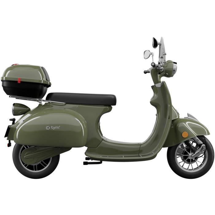 Scooter électrique Tym'M - Equivalent 125cc - Vert armée brillant- 1 batterie - Plaque, carte grise et livraison offertes