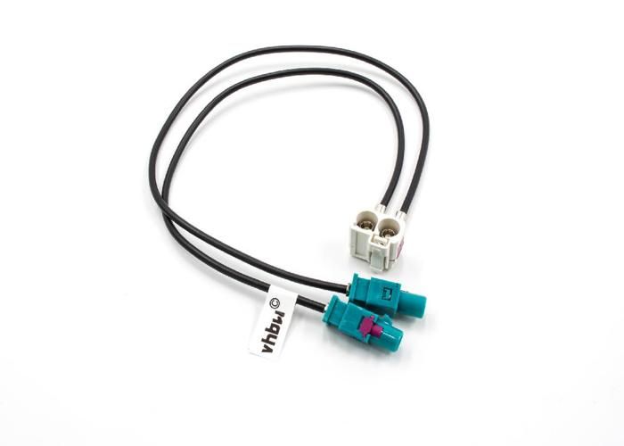 vhbw Câble adaptateur Adaptateur d'antenne Double Fakra pour VW, Audi avec Radio MFD 2, MFD2, RCD 300, RCD 310, RCD 500, RCD 510,
