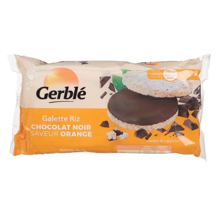 GERBLE Galettes de riz au chocolat orange 130,4g