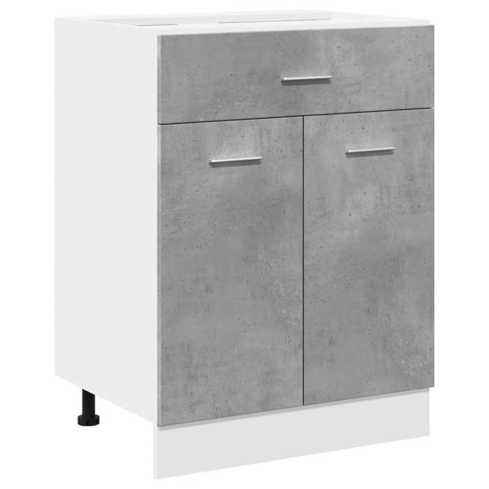 Armoire de plancher - CLOUD - à tiroir - Gris béton - 60x46x815 cm Aggloméré