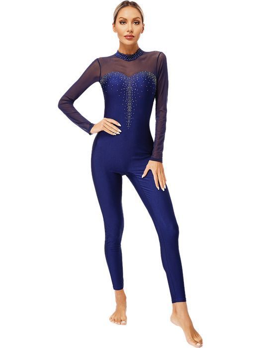 AISLOR Femme Justaucorps Gymnastique Rythmique Manches Longues - Combinaison Pilates Sport Yoga - Collante Ballet Danse Classique
