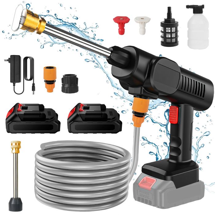 Nettoyage Haute Pression sans Fil 60 bar nettoyeur haute pression générateur de mousse pour batterie Makita 18 V-2 batteries