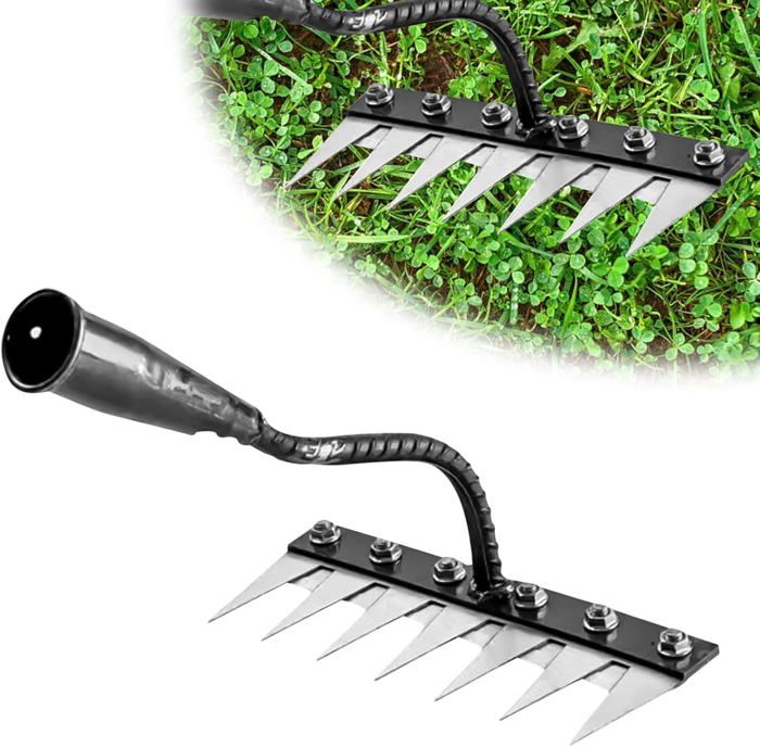 Tête De Râteau De Jardin En Acier - Outil De Désherbage Et Nivellement Pour Potager Et Agriculture
