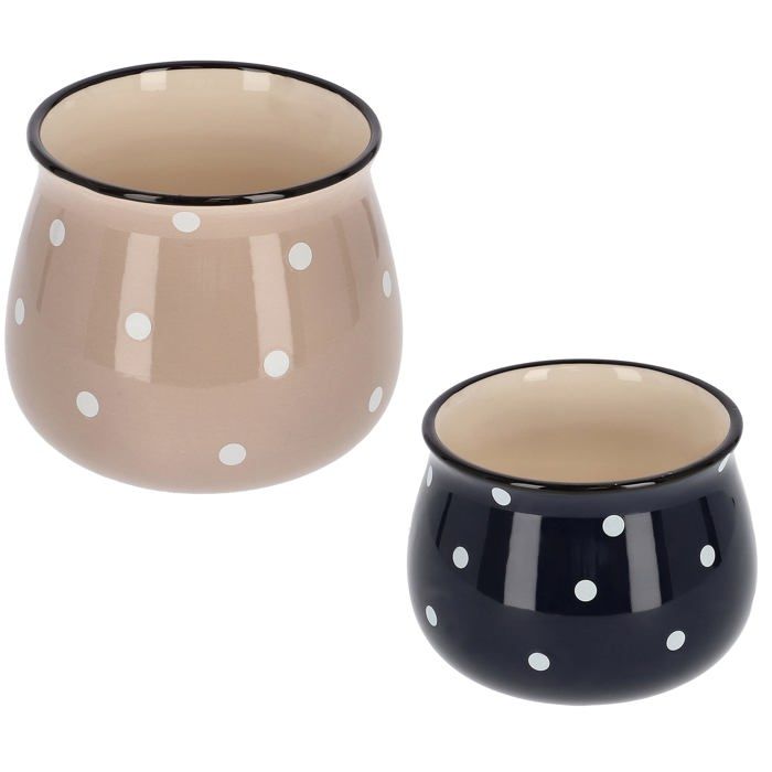Cache-Pot Céramique Dégradé Bleu-Or Aetios – 34 Cm – Pot De Fleurs Déco Élégant INNA-Glas