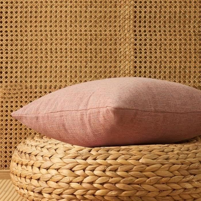 TAIE OREILLER Linge de LitSolide plaine lin coton taie doreiller avec glands jaune Beige décor à la maison housse de - Type J -