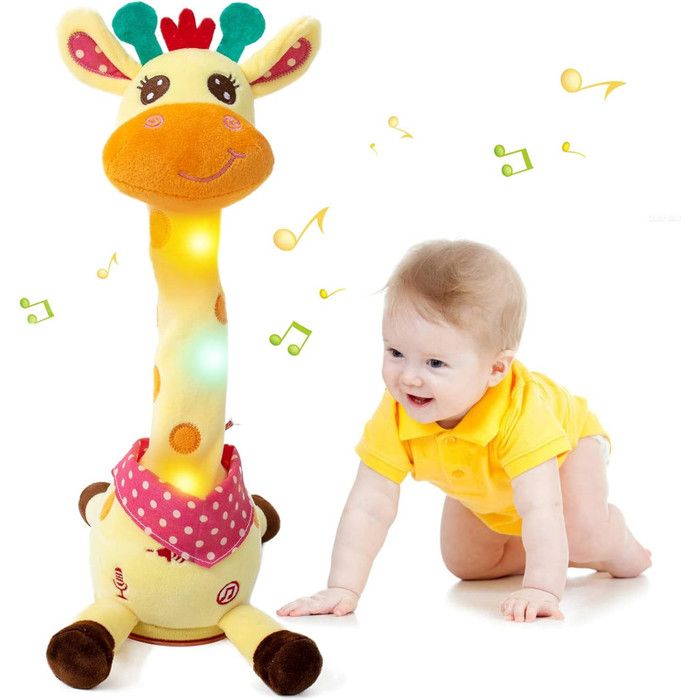 Jouet Girafe En Peluche Interactive Parlante Et Dansante Avec Musique Répète Les Phrases Contrôle Du Volume Rechargeable USB Cadeau