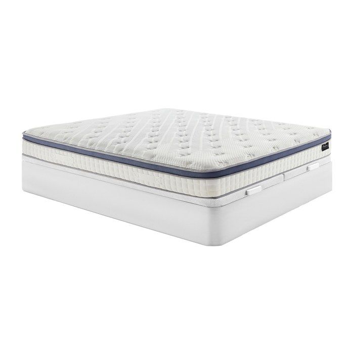 Ensemble 180 x 200 cm sommier coffre blanc + matelas hybride ressorts ensachés 7 zones et mémoire de forme ép.25cm - MALAO de