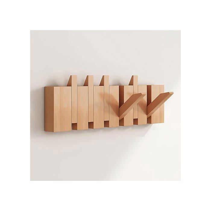 Porte-manteau en bois - Support mural rabattable pour manteaux clés chapeaux peignoirs serviettes