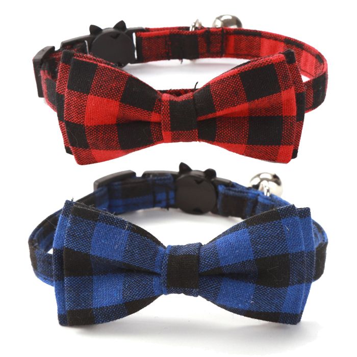 Meilleurs prix pour Lot de 2 colliers pour chat avec nœud papillon et clochette collier détachable personnalisé pour chaton