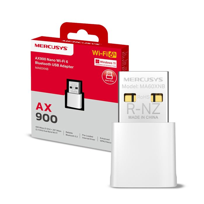 Mercusys MA60XNB V1 Adaptateur réseau USB 2.0 Bluetooth 5.3 Wi Fi 6E