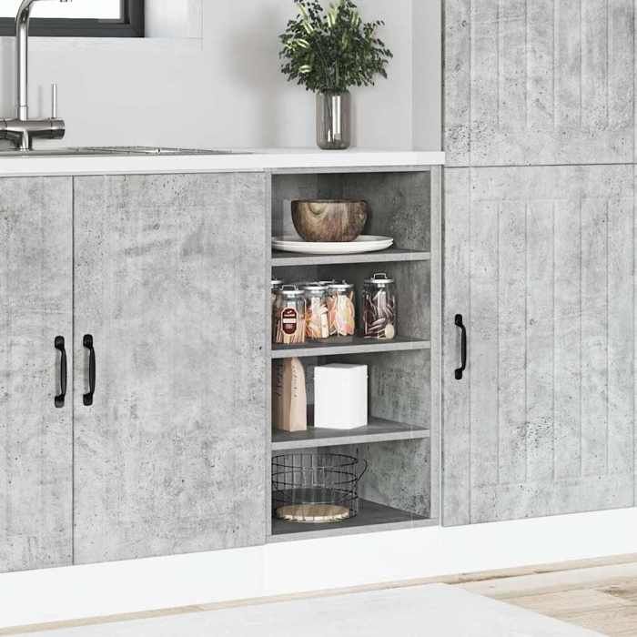 Meuble bas de cuisine - vidaXL - Riga - Gris béton - 40x44.5x81.5 cm - Bois dingénierie - Charge max 80 kg